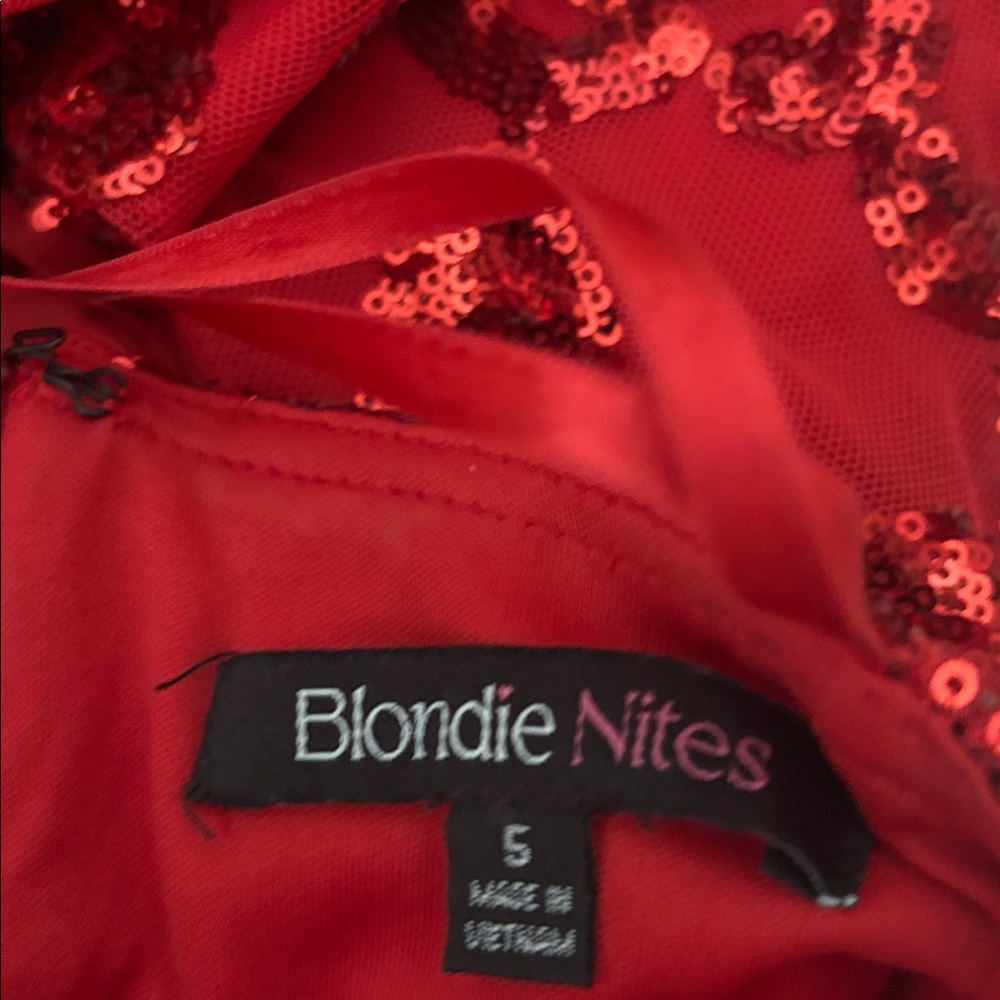 Blondie Nites Red One-Shoulder Gown - Picture 3 of 9